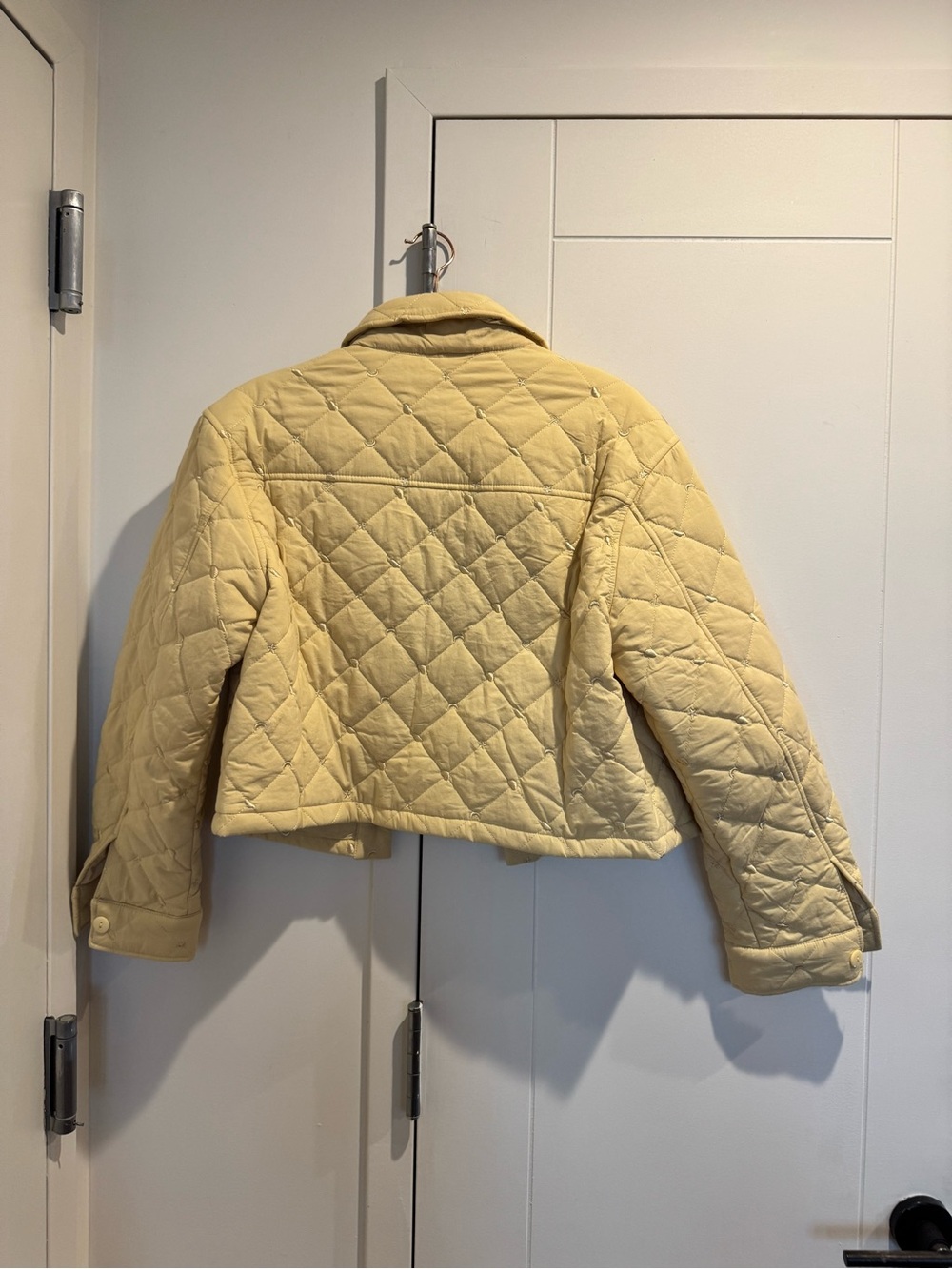 Lisa Says Gah Quilted Polly Pocket Heart Pocket Puffer Jacket - Pale Yellow - Picture 2 of 6